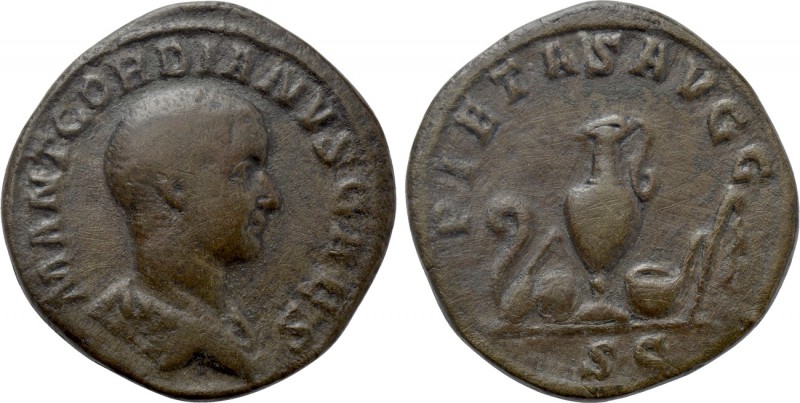 GORDIAN III (Caesar, 238). Sestertius. Rome. 

Obv: M ANT GORDIANVS CAES. 
Ba...