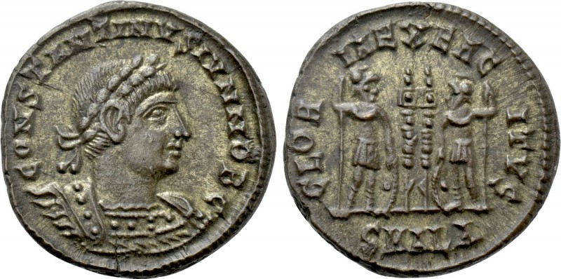 CONSTANTINE II (Caesar, 316-337). Follis. Alexandria. 

Obv: CONSTANTINVS IVN ...