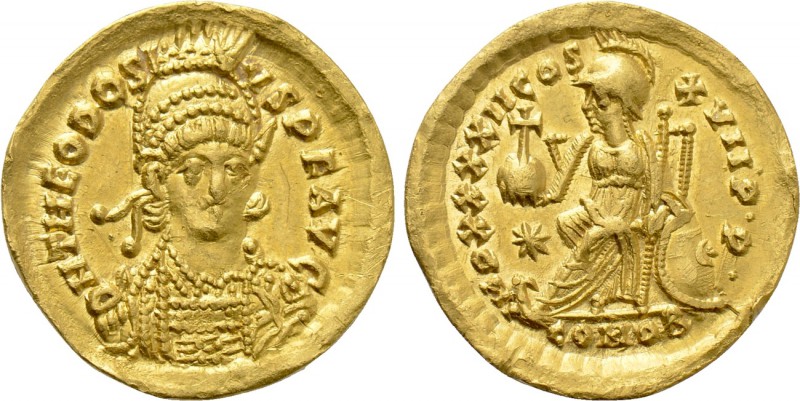 THEODOSIUS II (402-450). GOLD Solidus. Constantinople.

Obv: D N THEODOSIVS P ...