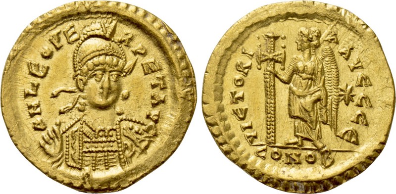 LEO I (457-474). GOLD Solidus. Constantinople.

Obv: D N LEO PERPET AVG.
Helm...