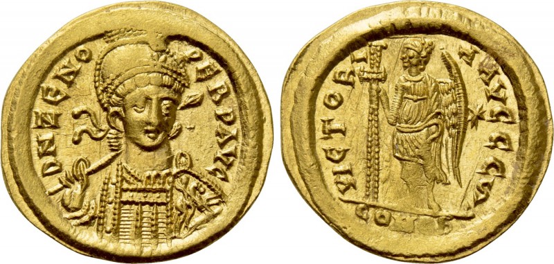 ZENO (Second reign, 476-491). GOLD Solidus. Constantinople. 

Obv: D N ZENO PE...