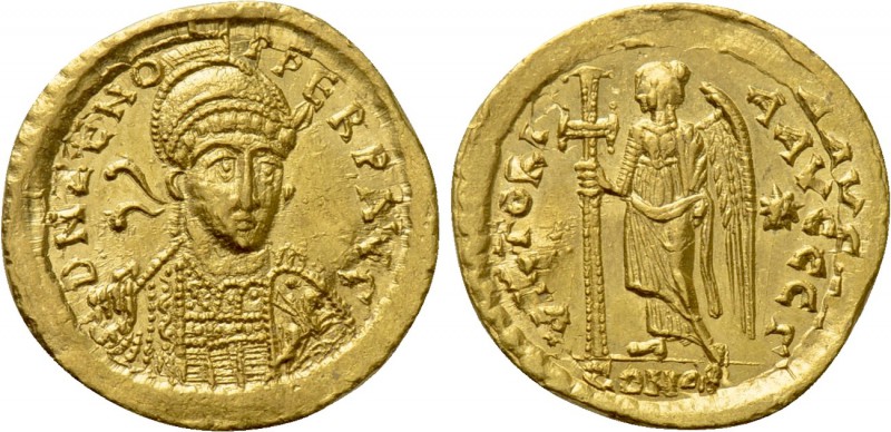 ZENO (Second reign, 476-491). GOLD Solidus. Constantinople. 

Obv: D N ZENO PP...