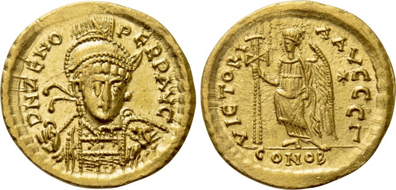 ZENO (Second reign, 476-491). GOLD Solidus. Constantinople. 

Obv: D N ZENO PE...