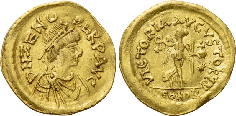 ZENO (Second reign, 476-491). GOLD Tremissis. Constantinople. 

Obv: D N ZENO ...