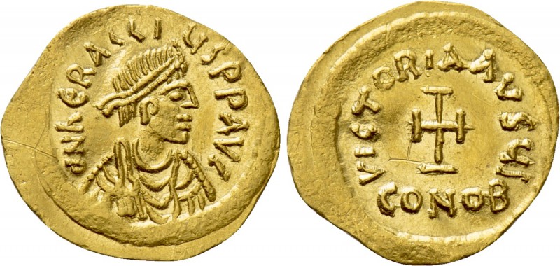 HERACLIUS (610-641). GOLD Tremissis. Constantinople.

Obv: δ N ҺЄRACLIЧS P P A...