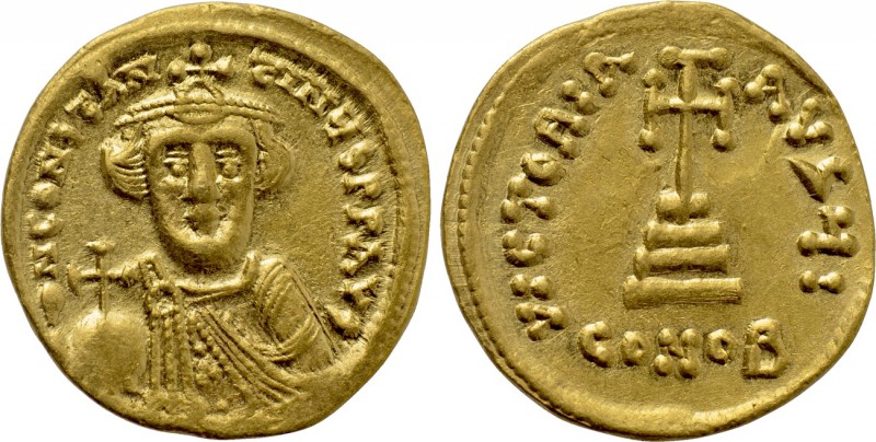 CONSTANS II (641-668). GOLD Solidus. Constantinople. 

Obv: δ N CONSTANTINЧS P...
