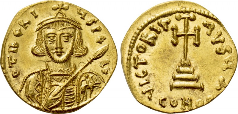 TIBERIUS III (APSIMAR) (698-705). GOLD Solidus. Constantinople.

Obv: D TIЬЄRI...