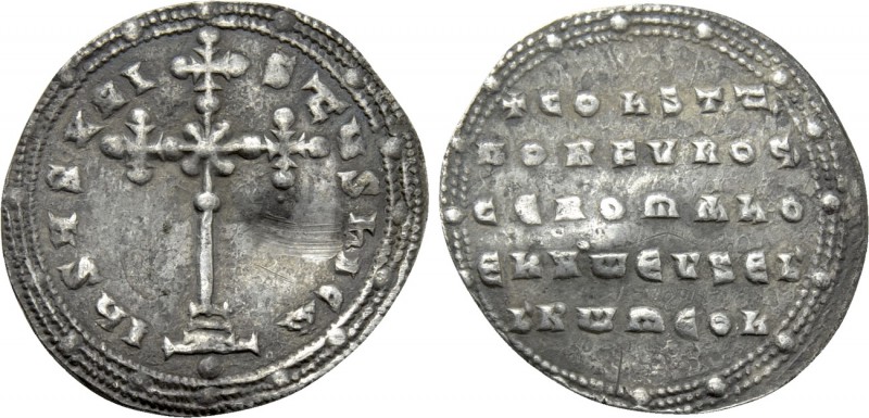CONSTANTINE VII PORPHYROGENITUS with ROMANUS I (913-959). Miliaresion. Constanti...
