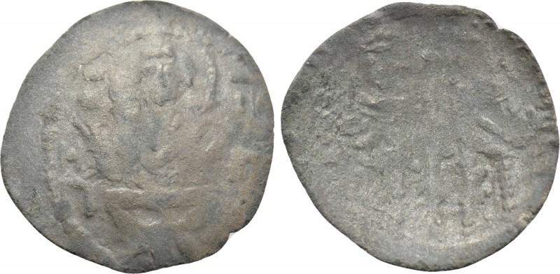 UNCERTAIN (Circa 12th-13th centuries). Trachy. 

Obv: The Virgin Mary seated f...