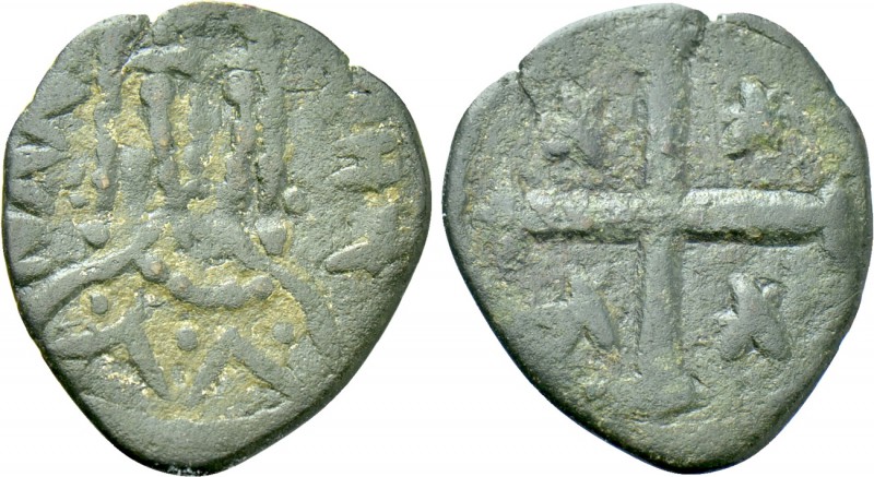 MANUEL II PALAEOLOGUS (1391-1423). Follaro. Constantinople. 

Obv: Greek cross...