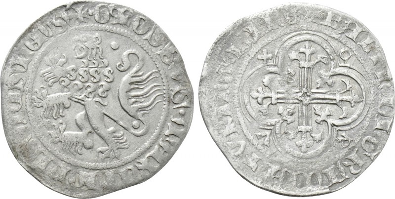 GERMANY. Saxe-Meissen. Balthasar (1349-1406). Groschen. Freiberg. 

Obv: Lion ...