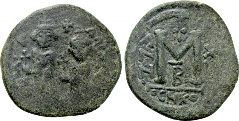 SASANIAN KINGS. Husrav (Khosrau) II (591-628). Fals. Imitating a Byzantine folli...