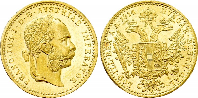 AUSTRIA. Franz Josef I (1848-1916). GOLD Ducat (1914). Wien (Vienna). 

Obv: F...