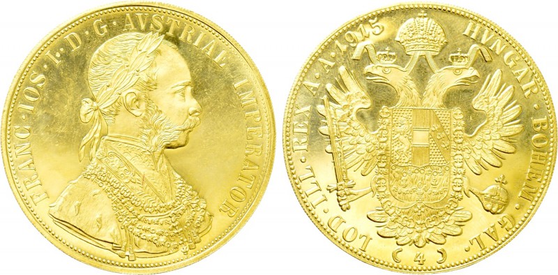 AUSTRIA. Franz Josef I (1848-1916). GOLD 4 Ducats (1915). Wien (Vienna). Restrik...