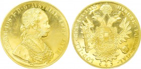 AUSTRIA. Franz Josef I (1848-1916). GOLD 4 Ducats (1915). Wien (Vienna). Restrike issue.
