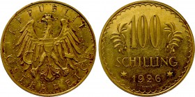 AUSTRIA. GOLD 100 Schilling (1926). Wien (Vienna) mint.