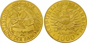 AUSTRIA. GOLD 1000 Schilling (1976). Wien (Vienna). Commemorating the 1000th Anniversary of the Babenburg Dynasty.