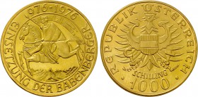 AUSTRIA. GOLD 1000 Schilling (1976). Wien (Vienna). Commemorating the 1000th Anniversary of the Babenburg Dynasty.