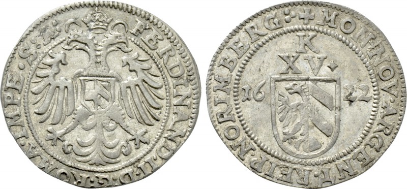 GERMANY. Nuremberg. 15 Kreuzer (1622). In the name of Ferdinand II. 

Obv: FER...