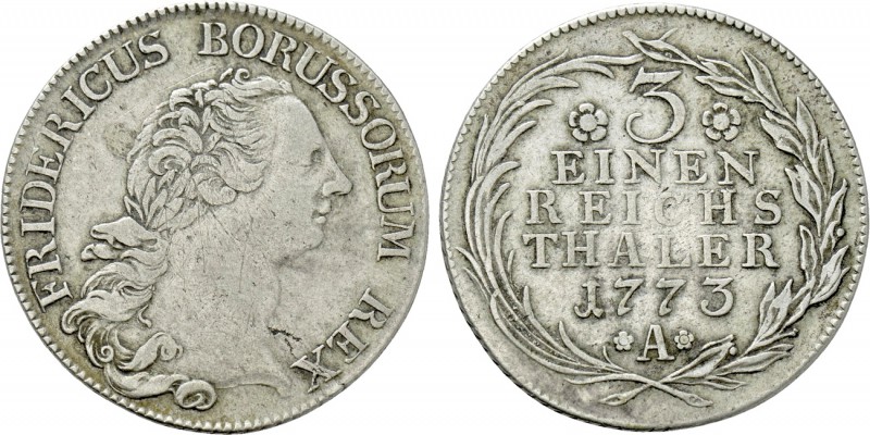 GERMANY. Prussia. Friedrich II (1740-1786). 1/3 Reichstaler (1773-A). Berlin. 
...