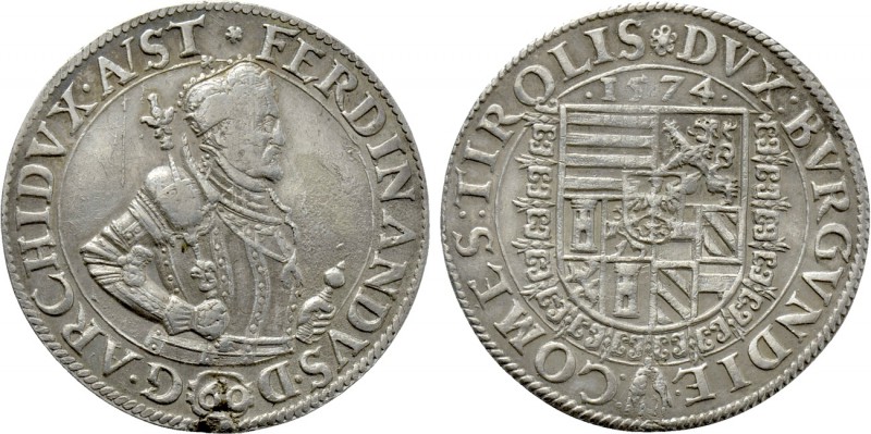 HOLY ROMAN EMPIRE. Ferdinand (Archduke, 1564-1595). Guldentaler zu 60 Kreuzer (1...