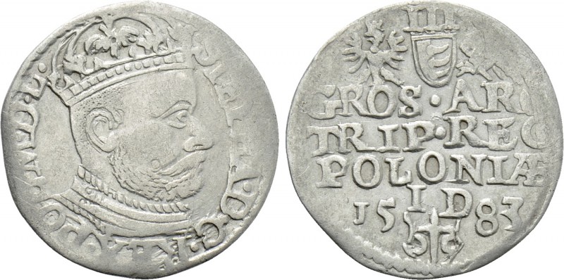 POLAND. Stephen Báthory (1576-1586). Trojak (1583-ID). Olkusz. 

Obv: STEPHA D...