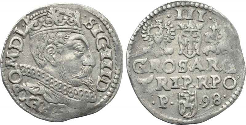 POLAND. Sigismund III Vasa (1587-1632). Trojak (1598). Poznań. 

Obv: SIG III ...