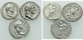 3 Denari of Vespasian and Domitian.