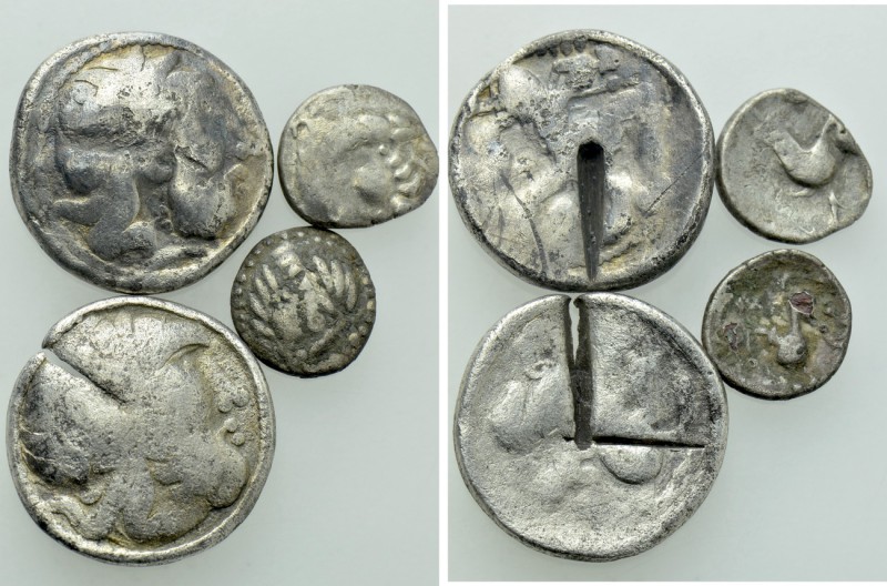4 Celtic Coins. 

Obv: .
Rev: .

. 

Condition: See picture.

Weight: g...