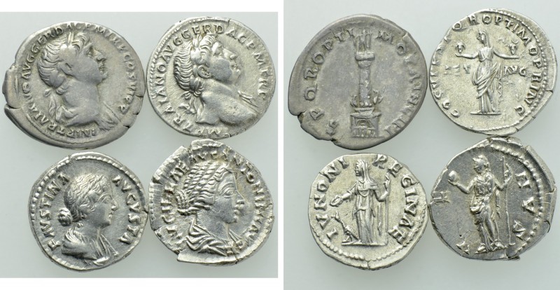 4 Denari of Trajan, Lucilla and Faustina II. 

Obv: .
Rev: .

. 

Conditi...