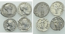 4 Denari of Trajan, Lucilla and Faustina II.
