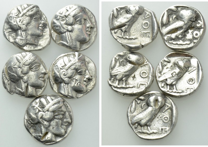 5 Tetradrachms of Athens. 

Obv: .
Rev: .

. 

Condition: See picture.
...