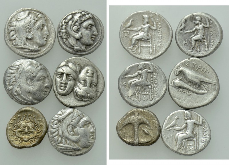 6 Greek Coins . 

Obv: .
Rev: .

. 

Condition: See picture.

Weight: g...
