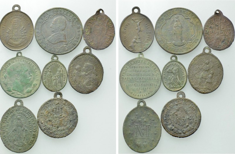 8 Religious Medals. 

Obv: .
Rev: .

. 

Condition: See picture.

Weigh...