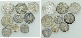 9 Medieval Coins; Mostly Hungary.