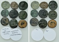 9 URBS ROMA and CONSTANTINOPOLIS Folles; Some With Rare Controls.