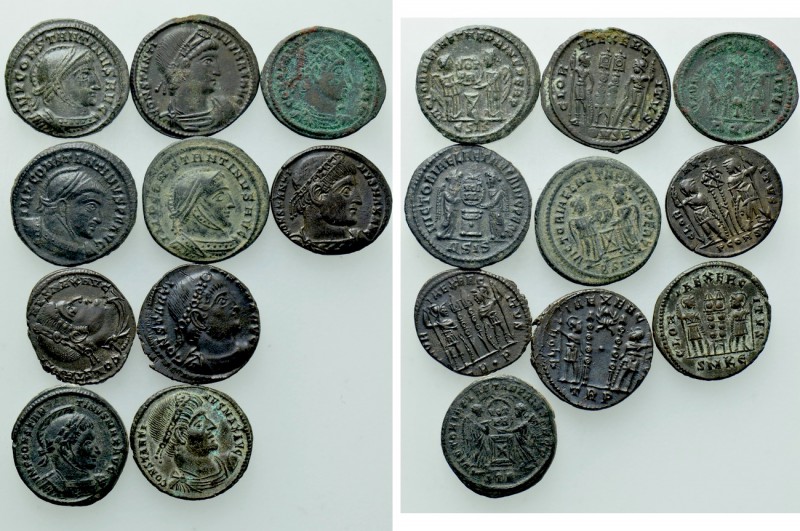 10 Coins of Constantine the Great. 

Obv: .
Rev: .

. 

Condition: See pi...