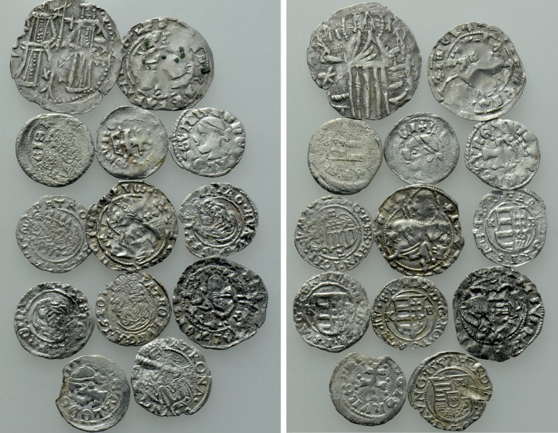 13 Medieval Coins. 

Obv: .
Rev: .

. 

Condition: See picture.

Weight...