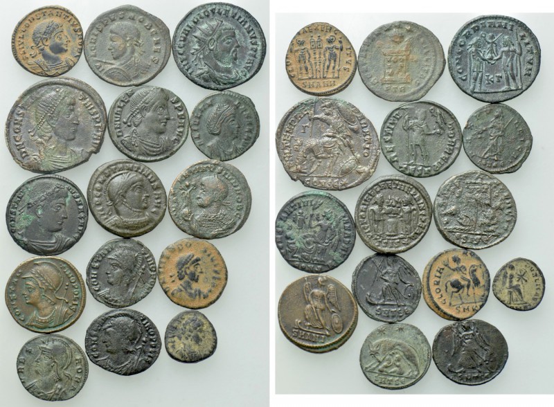 15 Late Roman Coins. 

Obv: .
Rev: .

. 

Condition: See picture.

Weig...