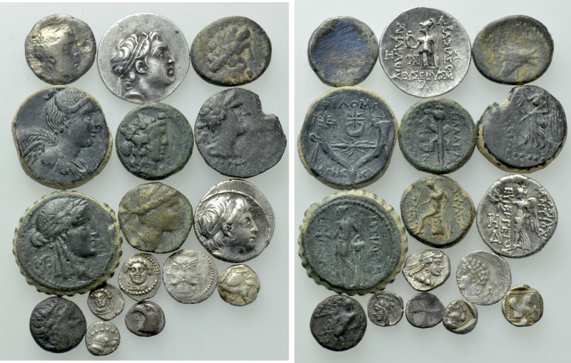 16 Greek Coins. 

Obv: .
Rev: .

. 

Condition: See picture.

Weight: g...