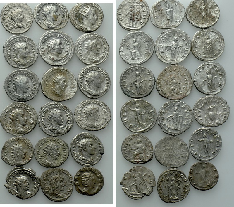 18 Antoniniani. 

Obv: .
Rev: .

. 

Condition: See picture.

Weight: g...