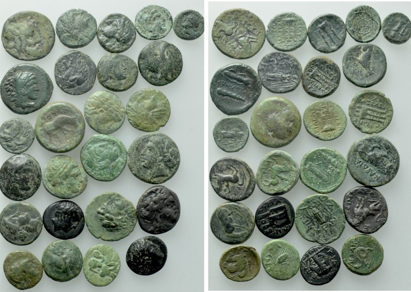 25 Greek Coins. 

Obv: .
Rev: .

. 

Condition: See picture.

Weight: g...
