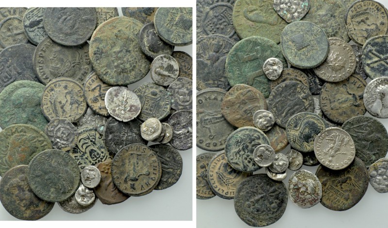 Circa 48 Ancient, Medieval and Islamic Coins. 

Obv: .
Rev: .

. 

Condit...