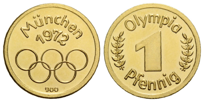 München
 Goldmedaille / Gold medal 1972 16.0 mm. Sommerspiele München. "Olympia...