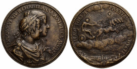 Königreich und Republik / Kingdom and Republic
Louis XIV. 1643-1715 Bronzemedaille / Bronze medal 1643 49.5 mm. Ludwig XIV (geharnischtes Brustbild m...