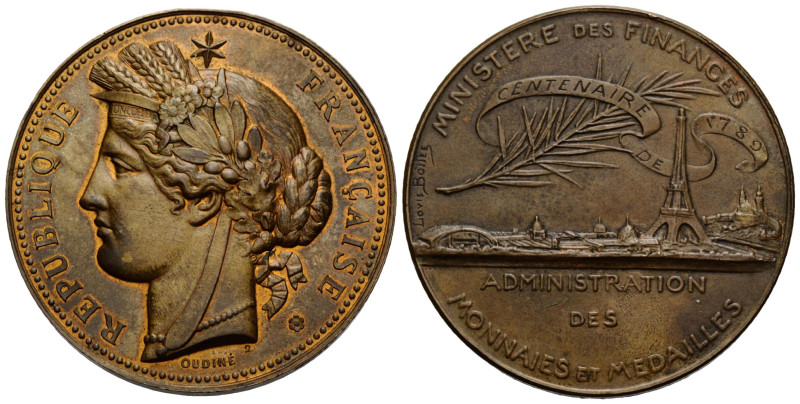 Paris III Republik 1870-1940
 Bronzemedaille / Bronze medal 1889 75-Paris 50.5 ...