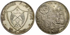Muhammad bin Hammad al-Sharqi, 1952-1974 10 Riyals 1970 / 1389 45.0 mm Silber / Silver 0.999 Fein. United Arab Emirates. Rv. Legend: APOLLO XII. KM5.,...