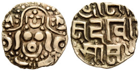 Hindu Medieval of India Gahadavalas Nordindien / Northern India
Govindachandra (ca. 1114-1154) 4½ Masha Circa 11.-12.Jh. 21.0 mm. Base Gold. Lakshmi ...