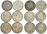 British India British East India Company
William IV. 1830-1837 Rupie 1835 Bombay mint 30.5 mm. Silber / Silver. Lot aus 6 Stücke mit einem Total Gewi...