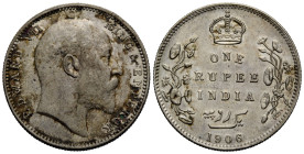 British India
Edward VII. 1901-1910 One Rupee 1906 30.6 mm. 11.63 g. Sehr schön / Very fine.